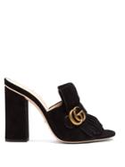 Gucci Marmont Fringed Suede Sandals