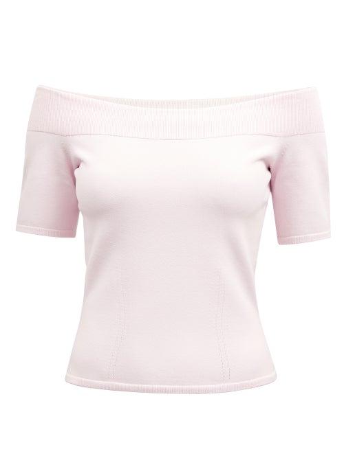 Alexander Mcqueen - Off-the-shoulder Sweater - Womens - Light Pink
