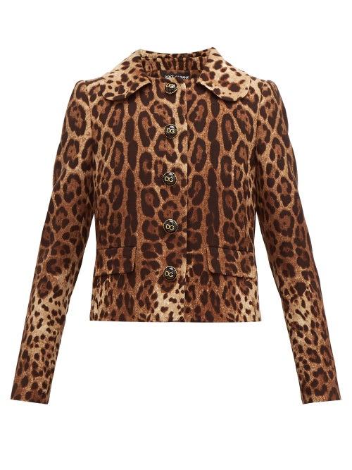 Matchesfashion.com Dolce & Gabbana - Leopard Print Wool Crepe Jacket - Womens - Leopard