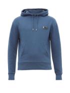 Matchesfashion.com Maison Kitsun - Rubberised Logo Plaque Cotton Hooded Sweatshirt - Mens - Dark Blue