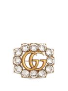 Gucci Crystal-embellished Gg Brooch