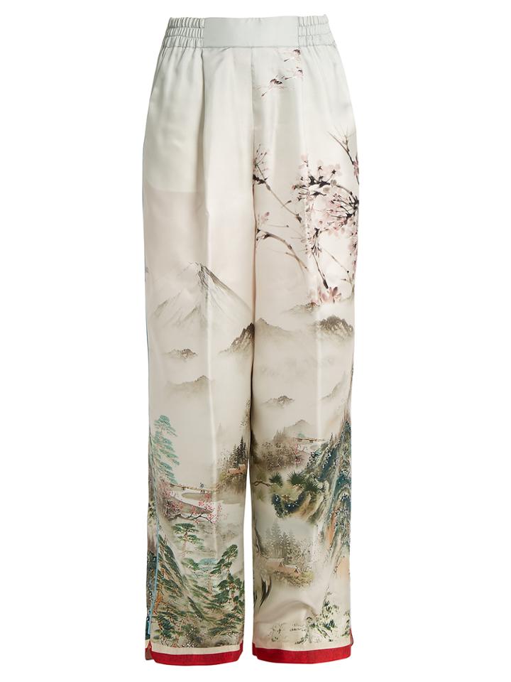 F.r.s - For Restless Sleepers Japanese-print Silk Pyjama Trousers