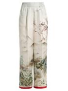 F.r.s - For Restless Sleepers Japanese-print Silk Pyjama Trousers