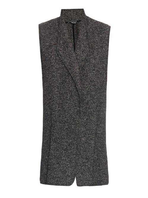 Vince Open-front Sleeveless Tweed Gilet