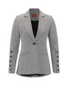 Matchesfashion.com Altuzarra - Longview Single-breasted Linen-blend Jacket - Womens - Black White