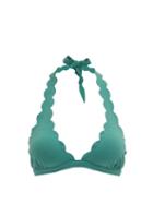 Matchesfashion.com Marysia - Spring Scalloped-edge Bikini Top - Womens - Blue