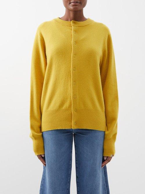 Extreme Cashmere - No.283 Be Game Cashmere-blend Cardigan - Womens - Yellow Brown