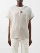 Brunello Cucinelli - Monili-embellished Ribbed Cashmere Sweater - Womens - Beige