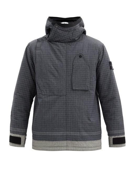 Matchesfashion.com Stone Island - Hooded Reflective Ripstop Jacket - Mens - Black