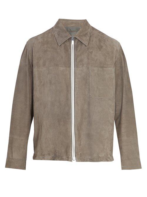 Matchesfashion.com Berluti - Harrington Suede Jacket - Mens - Grey