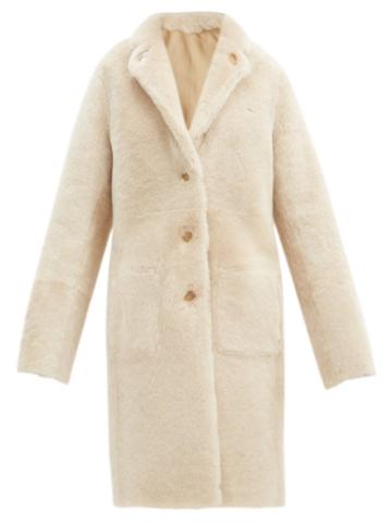 Matchesfashion.com Joseph - Brittany Reversible Shearling And Leather Coat - Womens - Cream