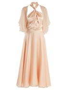 Lanvin Twisted Halterneck Silk Midi Dress