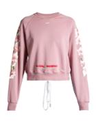 Off-white Floral-print Cropped Sweatshirt