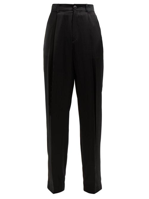 Matchesfashion.com Joseph - Riska Silk Satin High Rise Trousers - Womens - Black