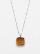 Tom Wood - Cushion Tiger's Eye And Sterling-silver Necklace - Mens - Silver