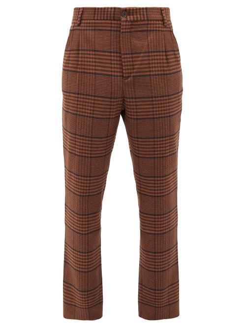Matchesfashion.com Nanushka - Tom Check Tweed Trousers - Mens - Brown Multi