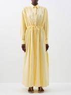 Matteau - Drawstring-waist Organic-cotton Maxi Shirt Dress - Womens - Lemon
