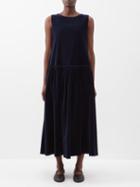 Toogood - The Muralist Velvet Midi Dress - Womens - Navy