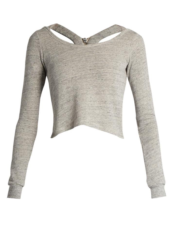 Pepper & Mayne Open-back Contrast-hem Jersey Top