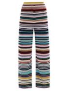 Missoni - Striped Knitted Wide-leg Trousers - Womens - Multi Stripe