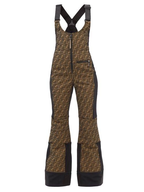 Fendi - Ff-print Salopette Ski Trousers - Womens - Black Brown