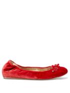 Matchesfashion.com Simone Rocha - Crystal Embellished Velvet Ballet Flats - Womens - Red