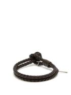 Matchesfashion.com Bottega Veneta - Double Wrap Leather Bracelet - Mens - Brown