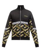 Versace - La Greca-print Jersey Track Jacket - Mens - Green Multi