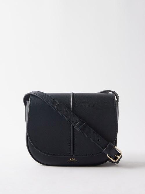 A.p.c. - Betty Saffiano-leather Cross-body Bag - Womens - Navy