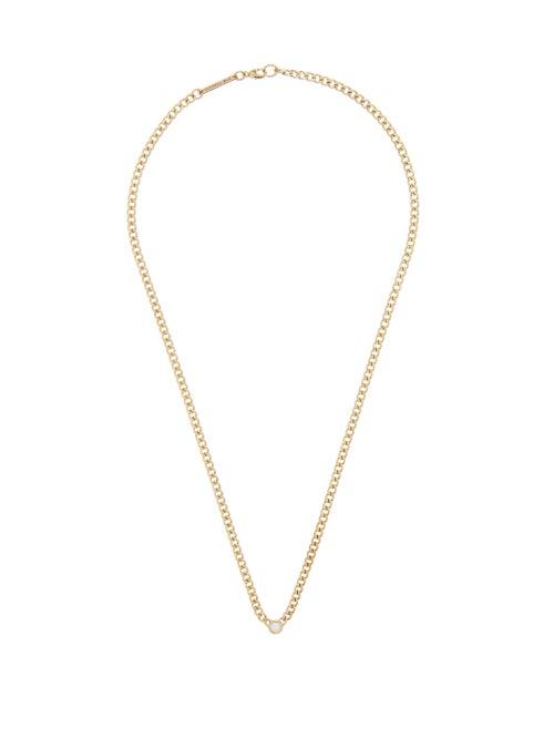 Matchesfashion.com Zo Chicco - Diamond & 14kt Gold Curb-chain Necklace - Womens - Gold
