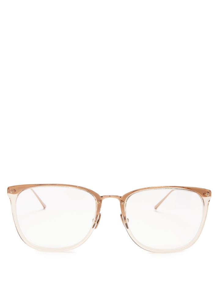 Linda Farrow Square-frame Rose-gold Plated Glasses