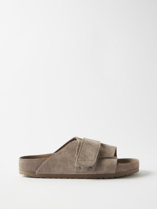 Birkenstock - Kyoto Suede Slides - Mens - Grey