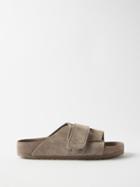 Birkenstock - Kyoto Suede Slides - Mens - Grey