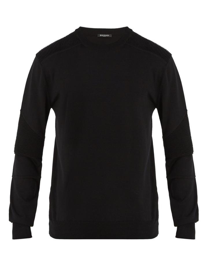 Balmain Biker Cotton-jersey Sweater