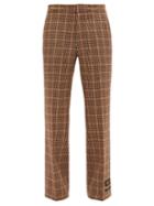 Matchesfashion.com Gucci - Orgasmique Wool-blend Houndstooth Trousers - Mens - Brown Multi