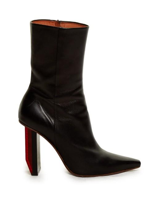 Vetements Reflector-heel Leather Ankle Boots