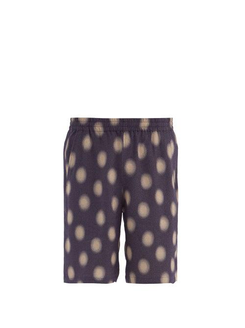 Matchesfashion.com Needles - Polka-dot Crepe Shorts - Mens - Purple