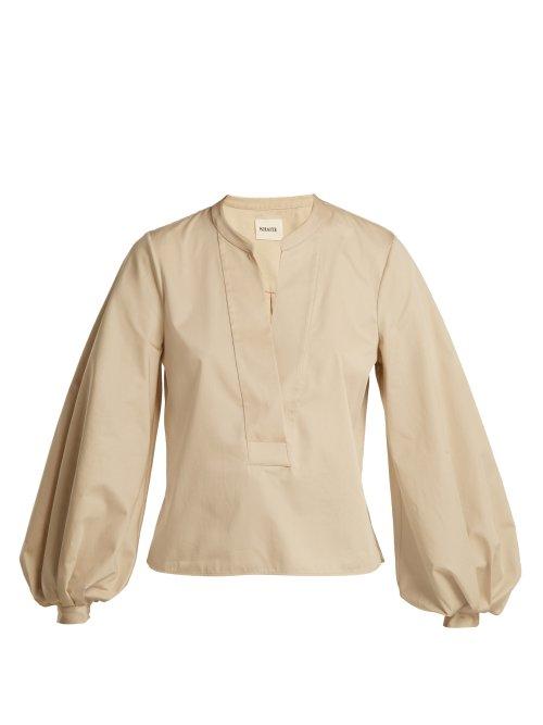 Matchesfashion.com Khaite - Suzanna Cotton Top - Womens - Khaki