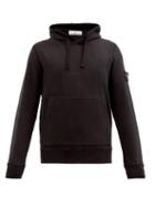 Matchesfashion.com Stone Island - Logo-patch Garment-dyed Cotton Hooded Sweatshirt - Mens - Black