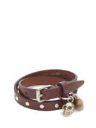 Alexander Mcqueen Leather Wraparound Leather Bracelet