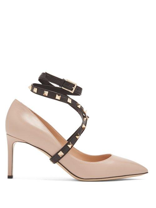 Matchesfashion.com Valentino - Studwrap Leather Pumps - Womens - Nude