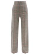Alexandre Vauthier - High-rise Houndstooth Wool-blend Trousers - Womens - Grey Multi