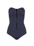 Lisa Marie Fernandez Leigh Denim Bandeau Swimsuit