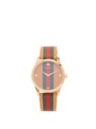 Gucci G-timeless Web-striped Leather Watch