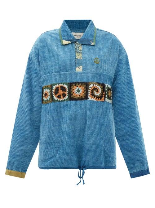 Story Mfg. - Polite Organic-cotton Corduroy Sweatshirt - Womens - Blue Multi