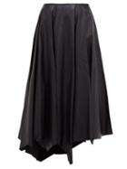 Matchesfashion.com Marni - Asymmetric Hem Leather Skirt - Womens - Dark Blue