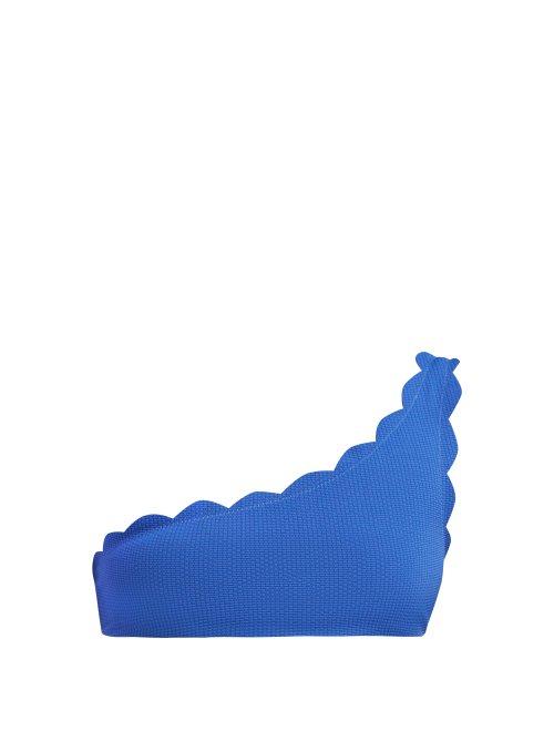 Matchesfashion.com Marysia - Santa Barbara Scalloped Edge Bikini Top - Womens - Blue