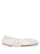 Matchesfashion.com Acne Studios - Betty Ruched Leather Ballet Flats - Womens - White