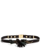 Marni Leather Floral-embellished Belt