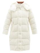 Moncler - Hainardia Hooded Fleece Down Coat - Womens - White